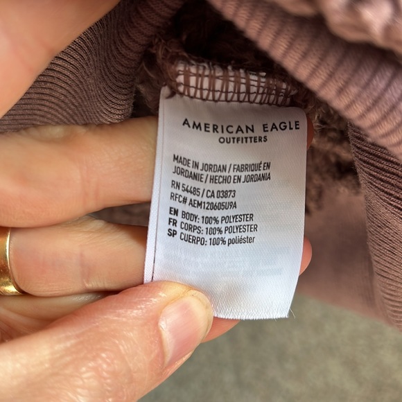 Mauve Sherpa American Eagle ladies hoodie XS - Picture 4 of 4